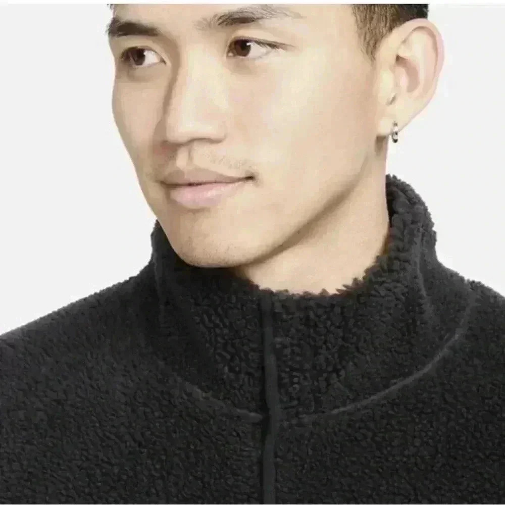 Nike Yoga Sherpa Pinnacle Half 1/2 Snap Sweatshirt Pullover L Jacket - Picture 2 of 6